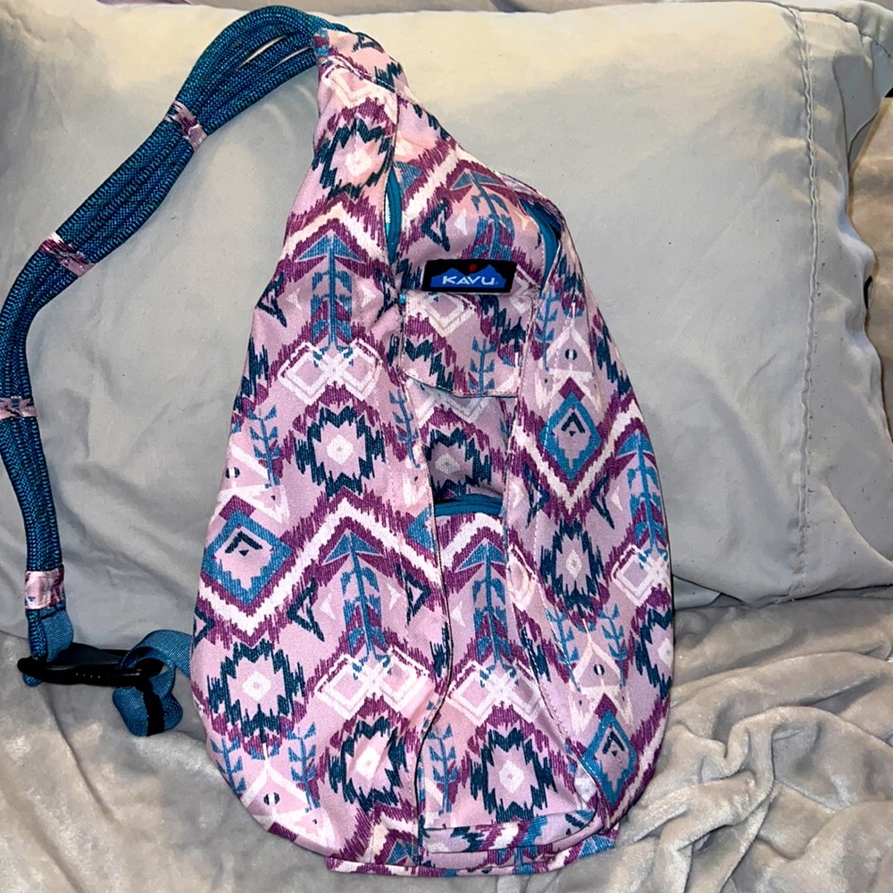 Kavu shoulder bag- purple and turquoise